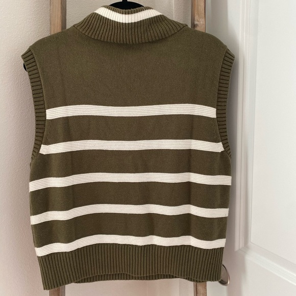 NWOT - Talbots Half Zip Sweater Vest - Olive Green - Picture 5 of 8